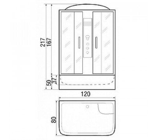 Душевая кабина River Sena 120x80 МТ 10000001133 с поддоном