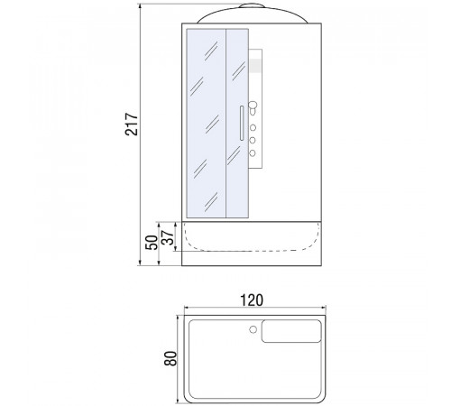 Душевая кабина River Vitim 120x80 ТН 10000003205 с поддоном