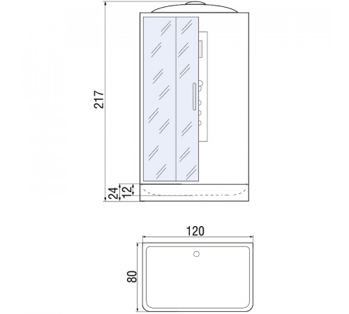 Душевая кабина River Vitim 120x80 ТН 10000003220 с поддоном