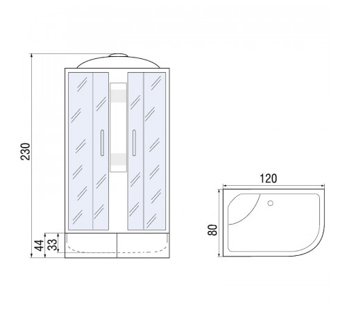 Душевая кабина River Nara XL 120x80 MT R 10000006208 без гидромассажа