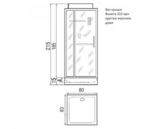 Душевая кабина River Moero 80x83 Б/К 10000002981 с поддоном