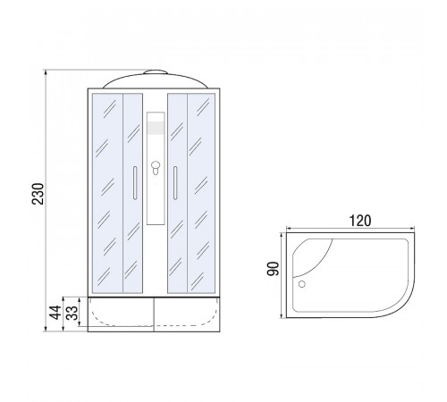 Душевая кабина River Desna XL 120x90 MT L 10000006161 без гидромассажа