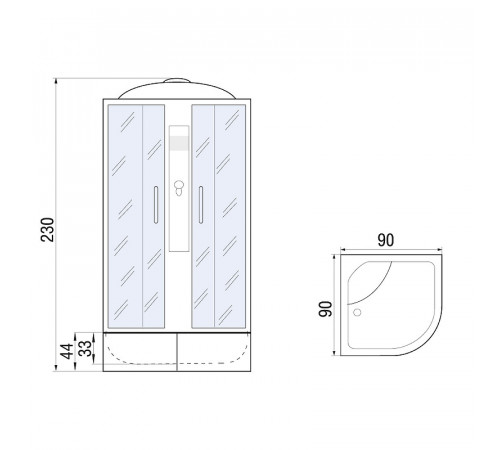 Душевая кабина River Desna XL 90x90 TH 10000006150 без гидромассажа