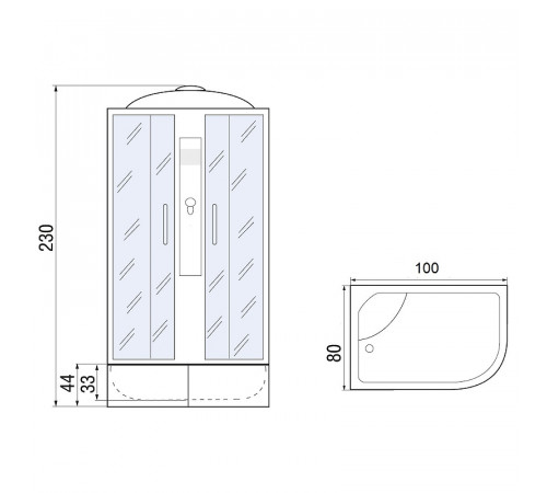 Душевая кабина River Desna XL 100x80 MT L 10000006143 без гидромассажа