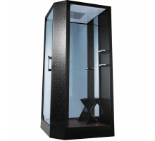 Душевая кабина Orans 100x100 L 89101lb с баней профиль Черный задние стенки Черные