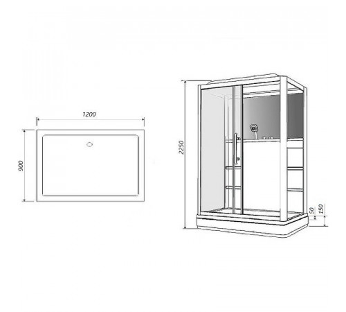 Душевая кабина Grossman 120x90 GR127L с гидромассажем