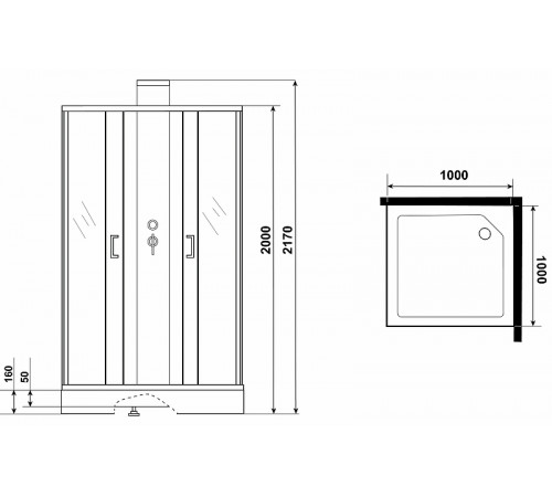 Душевая кабина Grossman Elegans 100x100 GR250Q без гидромассажа