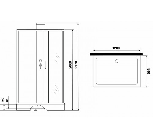 Душевая кабина Grossman Elegans 120x80 GR252Q без гидромассажа