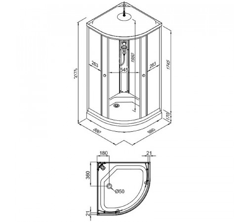 Душевая кабина Triton Хит 88x88 Щ0000053291 без гидромассажа