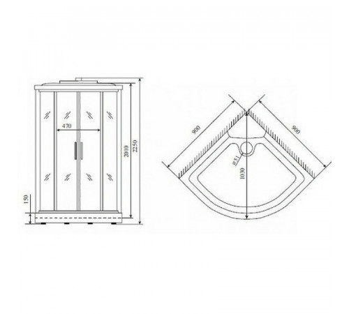 Душевая кабина Timo Standart 90x90 T-5509 с гидромассажем