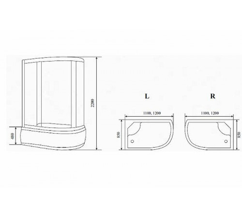 Душевая кабина Timo Standart 120x85 T-5520R с гидромассажем