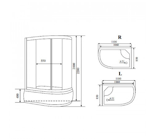 Душевая кабина Timo Standart 120x85 L T-6620 S F L без гидромассажа