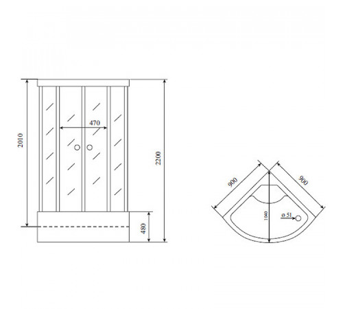 Душевая кабина Timo Standart 90x90 T-6690 S F без гидромассажа