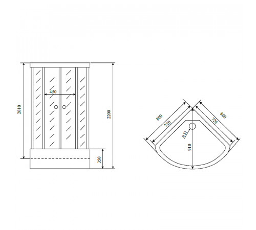 Душевая кабина Timo Standart 80x80 T-6680 S F без гидромассажа