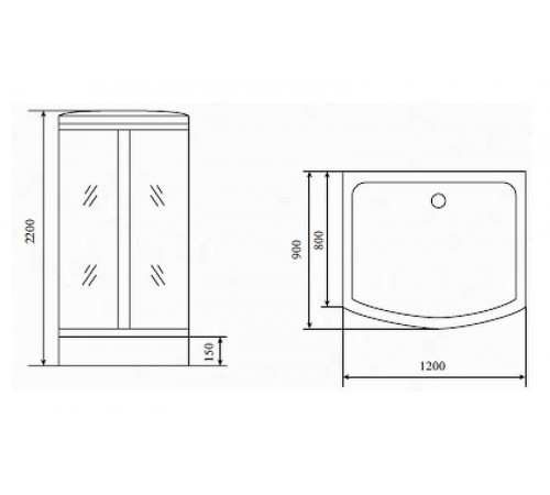 Душевая кабина Timo Standart 120x90 T-6615B без гидромассажа