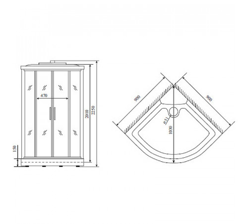 Душевая кабина Timo Standart 90x90 T-6609 S F без гидромассажа