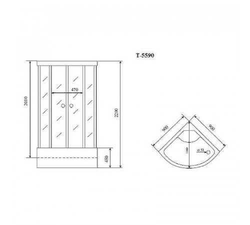 Душевая кабина Timo Standart 90x90 T-5590 с гидромассажем