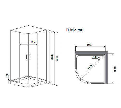 Душевая кабина Timo Premium 100x100 ILMA901B без гидромассажа