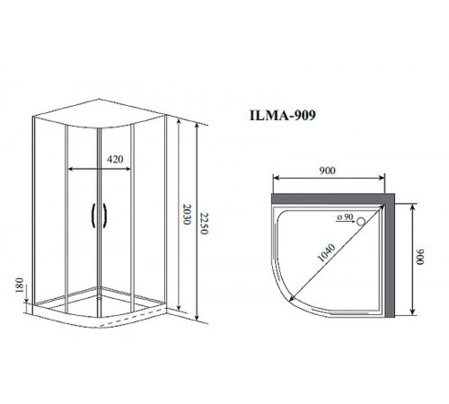 Душевая кабина Timo Premium 90x90 ILMA909 без гидромассажа