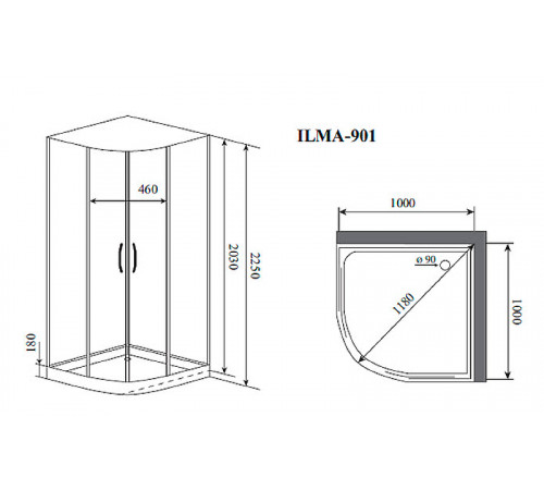 Душевая кабина Timo Premium 100x100 ILMA901 без гидромассажа