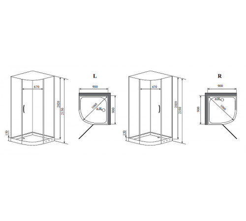 Душевая кабина Timo Premium 90x90 H-506 с баней с гидромассажем