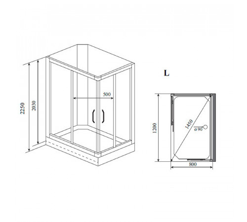 Душевая кабина Timo Premium 120x80 ILMA102L без гидромассажа