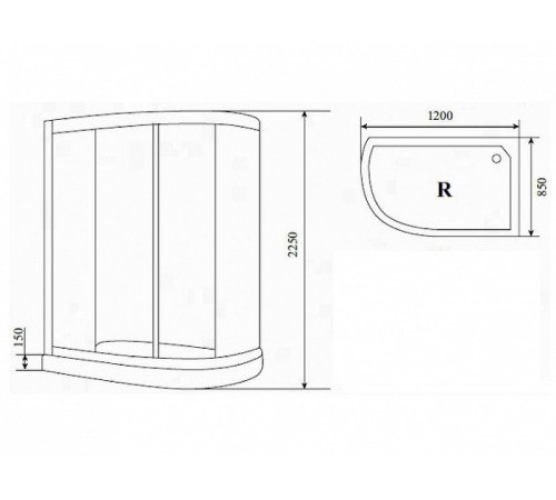 Душевая кабина Timo Comfort 120x85 T-8802RC с гидромассажем