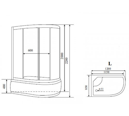 Душевая кабина Timo Comfort 120x85 T-8820LF с гидромассажем