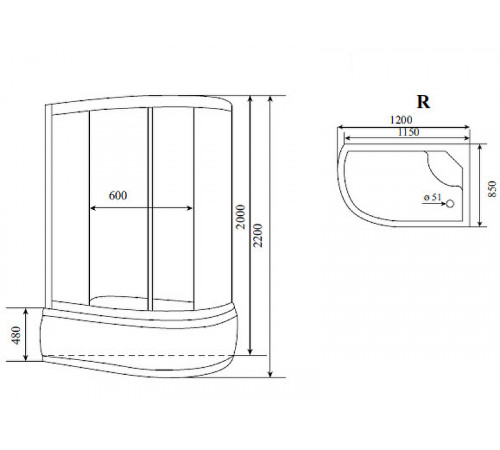 Душевая кабина Timo Comfort 120x85 T-8820RF с гидромассажем