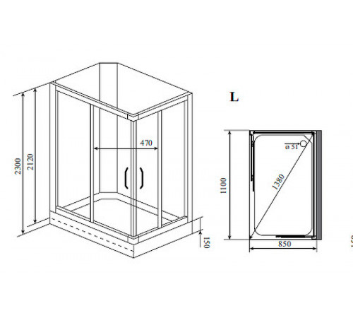 Душевая кабина Timo Lux 110x85 TL-1504L с гидромассажем