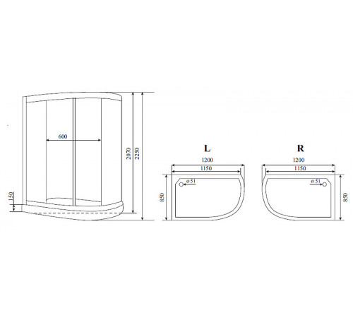 Душевая кабина Timo Lux 120x85 T-7702L с гидромассажем