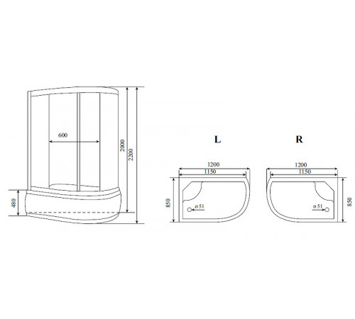 Душевая кабина Timo Lux 120x85 T-7720L с гидромассажем