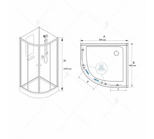 Душевая кабина RGW Andaman AN-208 90х90 381320899-12 без гидромассажа