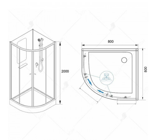 Душевая кабина RGW Andaman AN-208 80х80 381320888-12 без гидромассажа