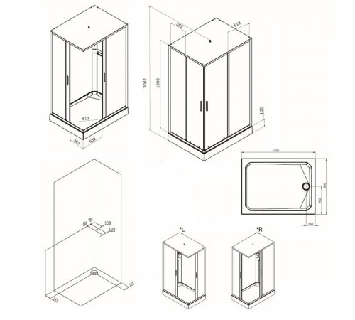 Душевая кабина AM.PM Gem 120х90 W90C-404-12090MT без гидромассажа