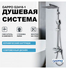 Душевая система Gappo G2418-1 Хром