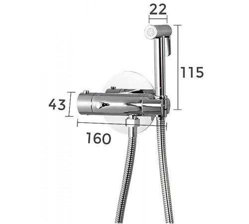 Гигиенический душ со смесителем Gappo G7290 с термостатом Хром