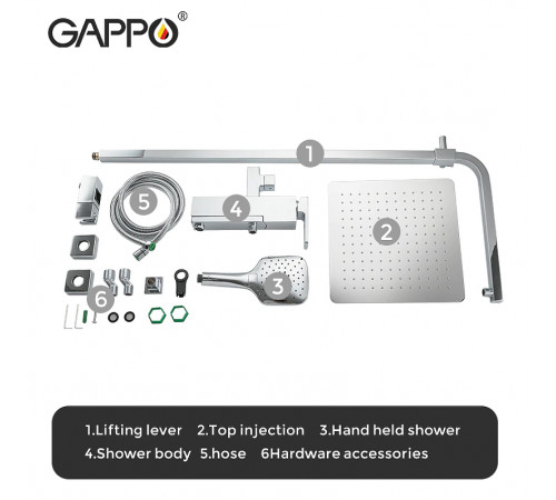 Душевая система Gappo G2418-1 Хром