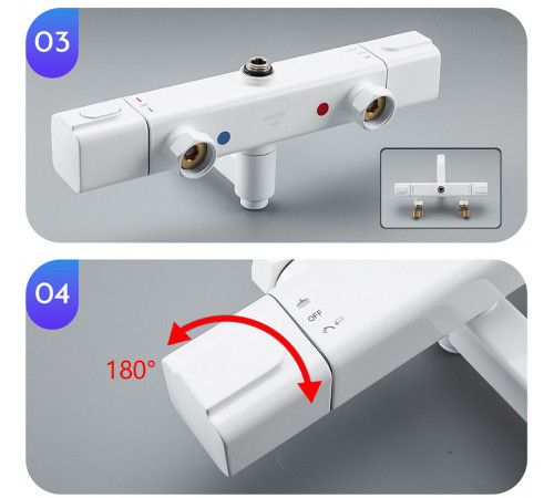 Душевая система Gappo G91 G2491-8 с термостатом Белая