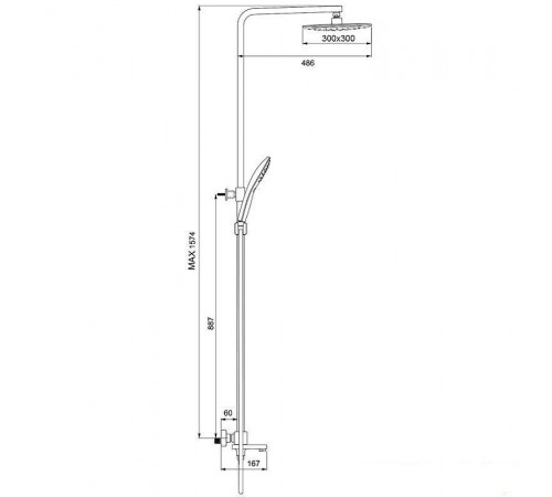 Душевая система Gappo G17-6 G2417-60 с термостатом Черная матовая