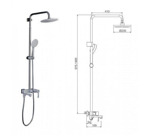 Душевая система Gappo G02-8 G2402-8 Белая Хром