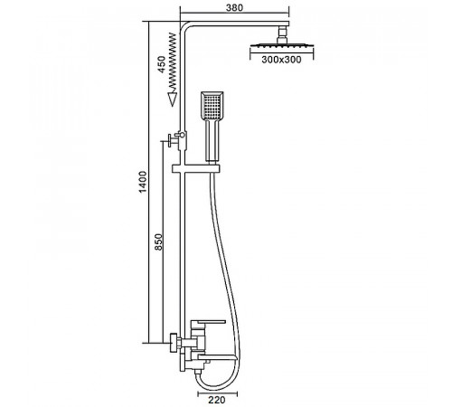 Душевая система Frap F2415-2 Хром