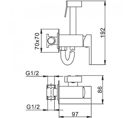 Гигиенический душ со смесителем Frap F7506 Хром