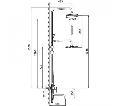 Душевая система Frap F24001 Хром