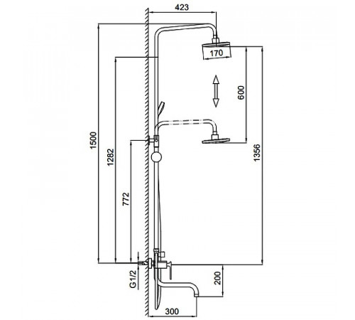 Душевая система Frap F24002 Хром