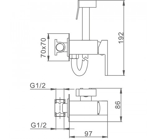 Гигиенический душ со смесителем Frap F7506-6 Черный матовый