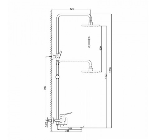 Душевая система Frap H62 F2462 Черная матовая