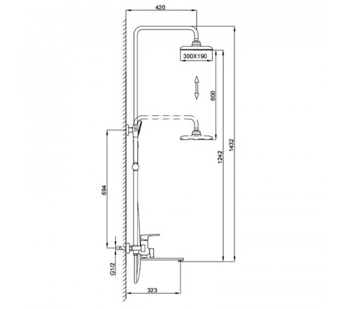 Душевая система Frap H71-6 F2471-6 Черная матовая