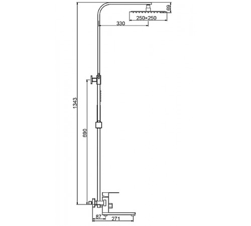 Душевая система Frap H802-6 F24802-6 Черная матовая