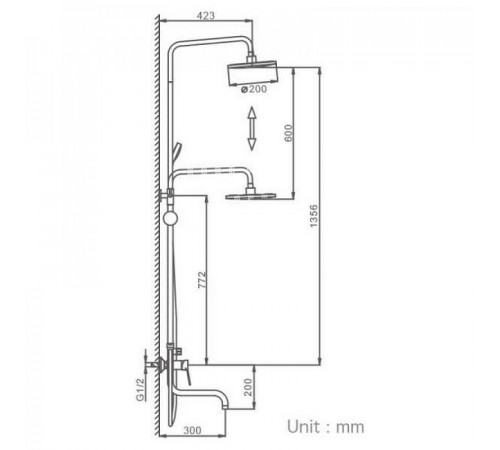 Душевая система Frap H29 F2429 Черная матовая